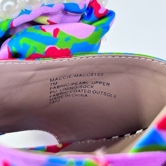 Betsy Johnson Maccie Platform Sandal Womens Size 7 in Blue Multi Floral Pearls - Picture 10 of 15